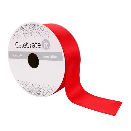 1.5&#x22; x 15yd. Satin Wired Ribbon by Celebrate It&#xAE; Specialty